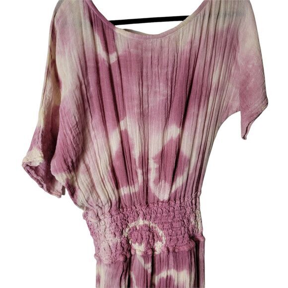 JENS PIRATE BOOTY TYE DYE LAPIS MAXI DRESS GUAZY BOHO MEDIUM/LARGE PINK WHITE - Picture 7 of 9